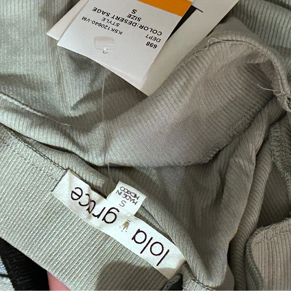 new sage green cinched midi skirt - Picture 3 of 3